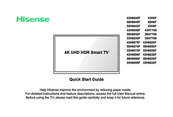 4K UHD HDR Smart TV Quick Start Guide - Hisense Canada
