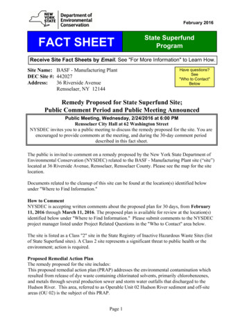 FACT SHEET Program - New York State Department Of Environmental .
