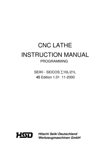 CNC LATHE INSTRUCTION MANUAL - CNC-Multiservice