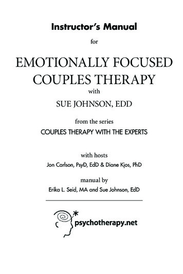 For EMOTIONALLY FOCUSED COUPLES THERAPY - 