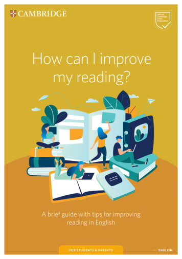 How Can I Improve My Reading? - Cambridge English