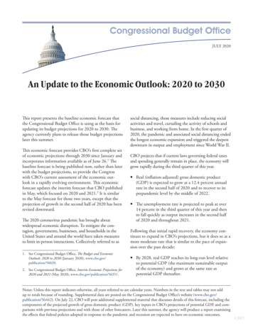 An Update To The Economic Outlook: 2020 To 2030
