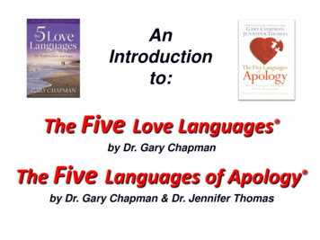 By Dr. Gary Chapman Five Languages Of Apology