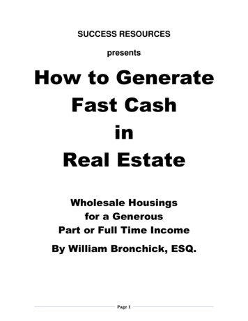 How To Generate Fast Cash In Real Estate - Legalwiz 