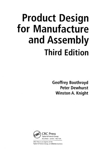 Product Design For Manufacture And Assembly
