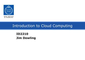 Introduction To Cloud Computing - KTH