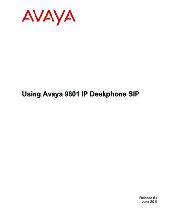 Using Avaya 9601 IP Deskphone SIP - Uregina.ca