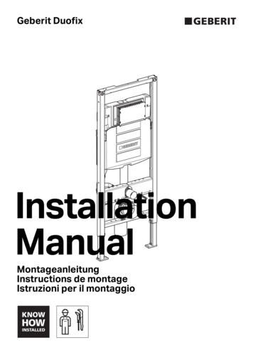Installation Manual - Geberit