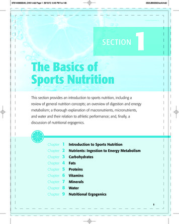The Basics Of Sports Nutrition - Jones & Bartlett Learning