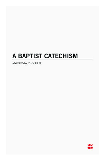 A BAPTIST CATECHISM