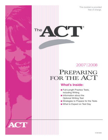 Preparing For The ACT - PowerScore Test Preparation