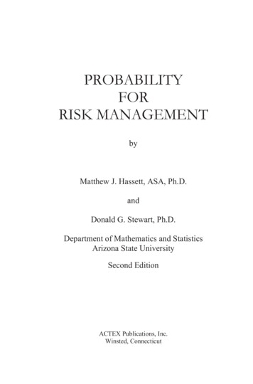 PROBABILITY FOR RISK MANAGEMENT