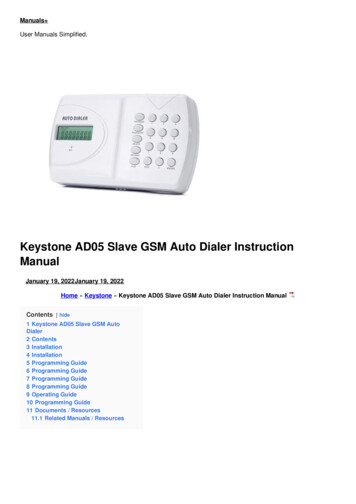 Keystone AD05 Slave GSM Auto Dialer Instruction Manual - Manuals 