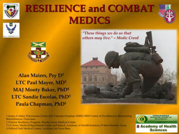 RESILIENCE And COMBAT MEDICS - Defense Technical Information Center