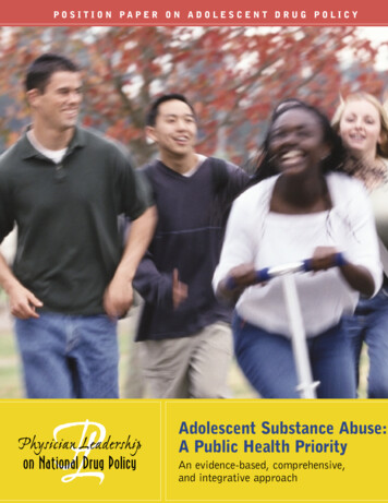POSITION PAPER ON ADOLESCENT DRUG POLICY - Brown University