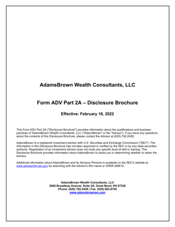 AdamsBrown Wealth Consultants, LLC Form ADV Part 2A - Disclosure Brochure