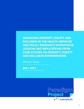 Advancing Diversity, Equity, And Inclusion In The Health Services And .