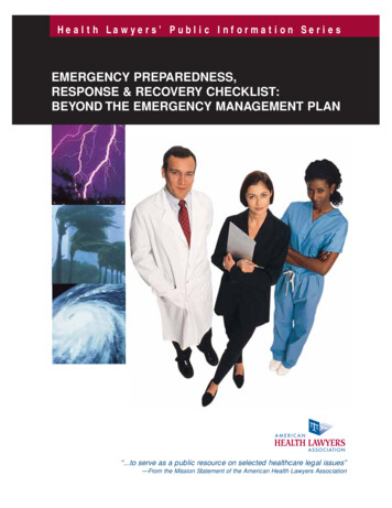 Emergency Preparedness, Response & Recovery Checklist: Beyond The .