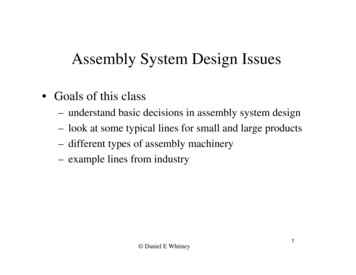 Assembly System Design Issues