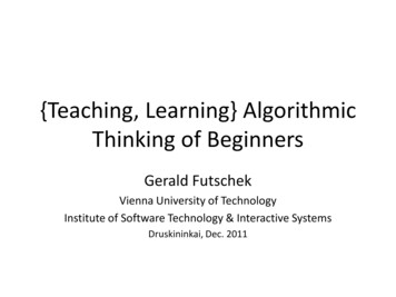 {Teaching, Learning} Algorithmic Thinking Of Beginners