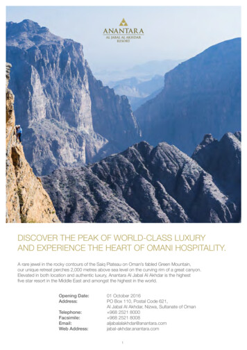 DISCOVER THE PEAK OF WORLD-CLASS LUXURY AND 