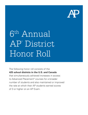 6th Annual AP District Honor Roll - Unauthorized
