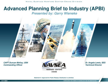 Advanced Planning Brief To Industry (APBI)