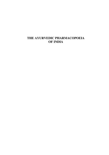 THE AYURVEDIC PHARMACOPOEIA OF INDIA
