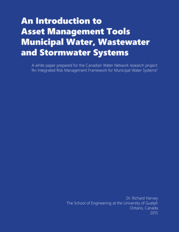 Appendix E Asset Management Tools For Municipal Water Systems