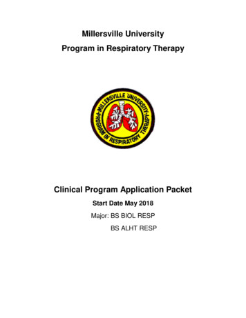 Millersville University Program In Respiratory Therapy