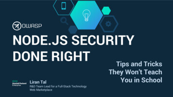 NODE.JS SECURITY DONE RIGHT - OWASP