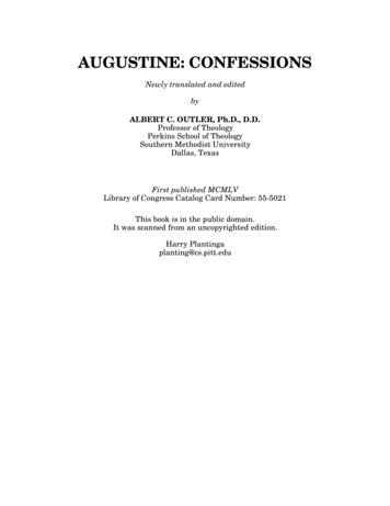 AUGUSTINE: CONFESSIONS