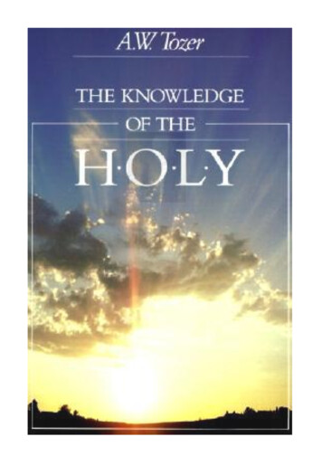 Tozer - Knowledge Of The Holy