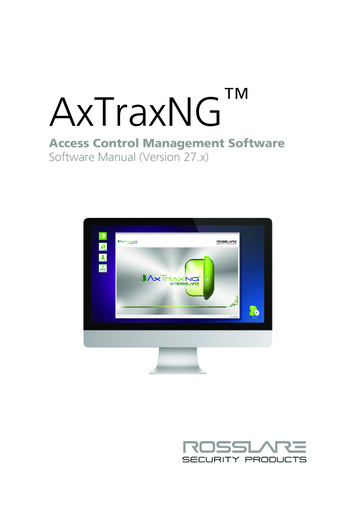 Access Control Management Software Software Manual (Version 27.x)