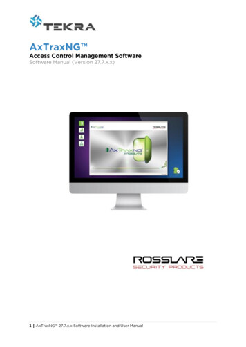 Access Control Management Software Software Manual (Version 27.7.x.x)