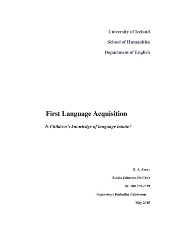 First Language Acquisition - Skemman