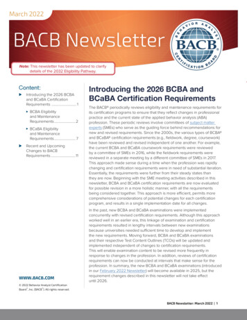 BACB Newsletter: March 2022