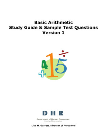 Basic Arithmetic Study Guide & Sample Test Questions 
