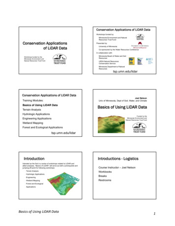 Basics Of Using LiDAR Data - Water Resources Center