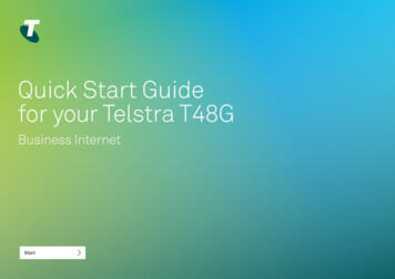 Quick Start Guide For Your Telstra T48G