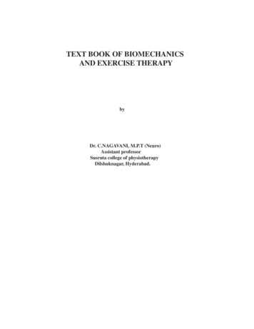 TEXT BOOK OF BIOMECHANICS AND EXERCISE THERAPY