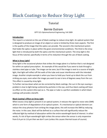 Black Coatings To Reduce Stray Light Bernie Outram