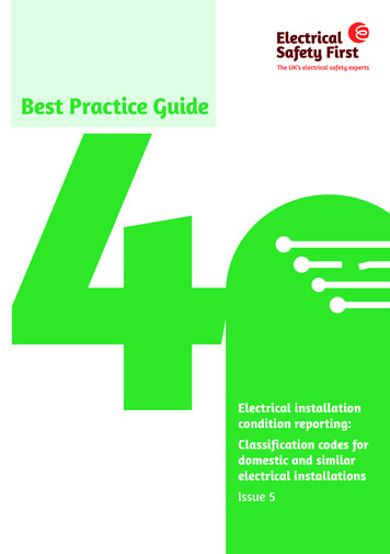 Best Practice Guide - Electrical Safety First