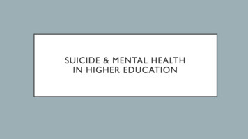 Suicide & Mental Health In Higher Education