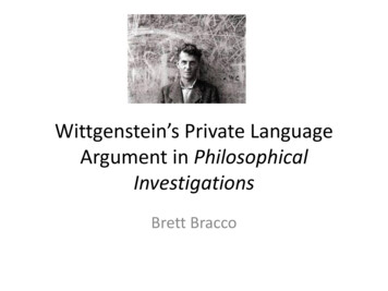 Wittgensteins Private Language Argument In Philosophical .