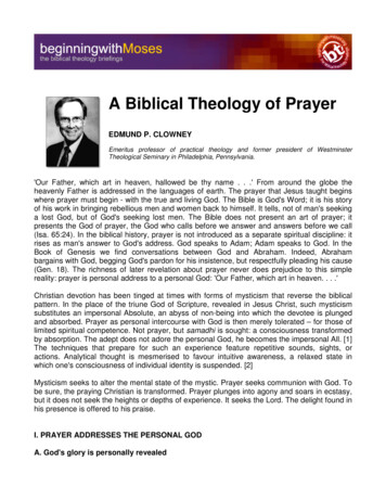 A Biblical Theology Of Prayer - Beginning With Moses