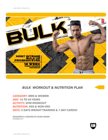 BULK Workout & Nutrition Plan By Guru Mann