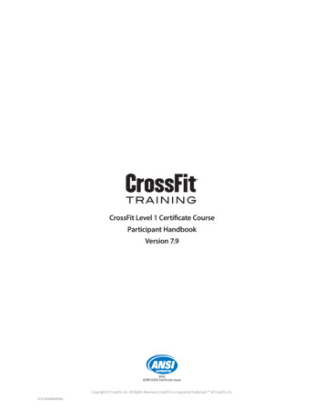 CrossFit Level 1 Certificate Course Participant Handbook .