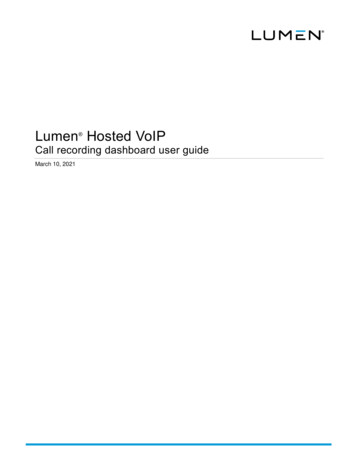 Call Recording Dashboard User Guide - Lumen