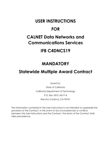 CALNET 4 IFB C4DNCS19 Data Networks And Communications Services User .